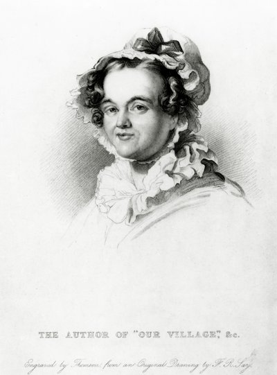 Mary Russell Mitford, engraved by Thomson by Frederick Richard Say